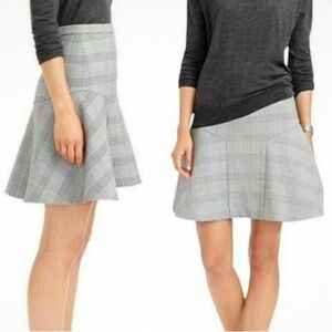 J Crew skirt fit & flare flounce Glen plaid plaza size 4